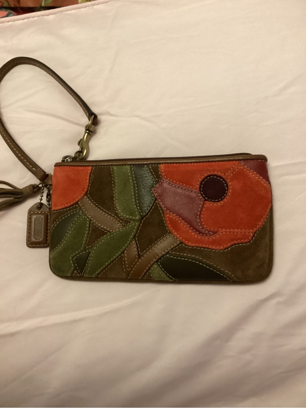 Coach Suede 2004 Poppy for Peace Wristlet *RARE*